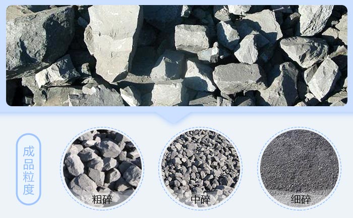 反击碎石机加工后成品规格不同的石料